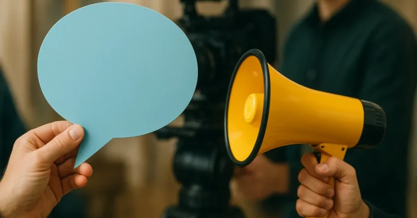 Como funciona comunicação entre equipes durante filmagem?