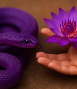 Sonhar com cobra roxa: transformação e autocuidado