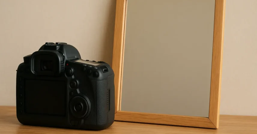 Por que câmera não aparece em cena de espelho?