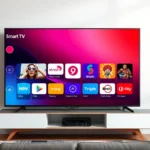 tela inicial de smart tv com aplicativos de streaming