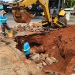 Obra interdita trecho da Rua Joaquim Murtinho