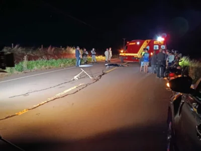 Motociclista morre atropelado por caminhão na MS-278